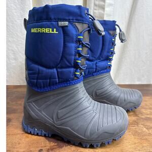 Merrell Snow Quest Blue Winter Boot Removeable Lining Waterproof Boys Size 12